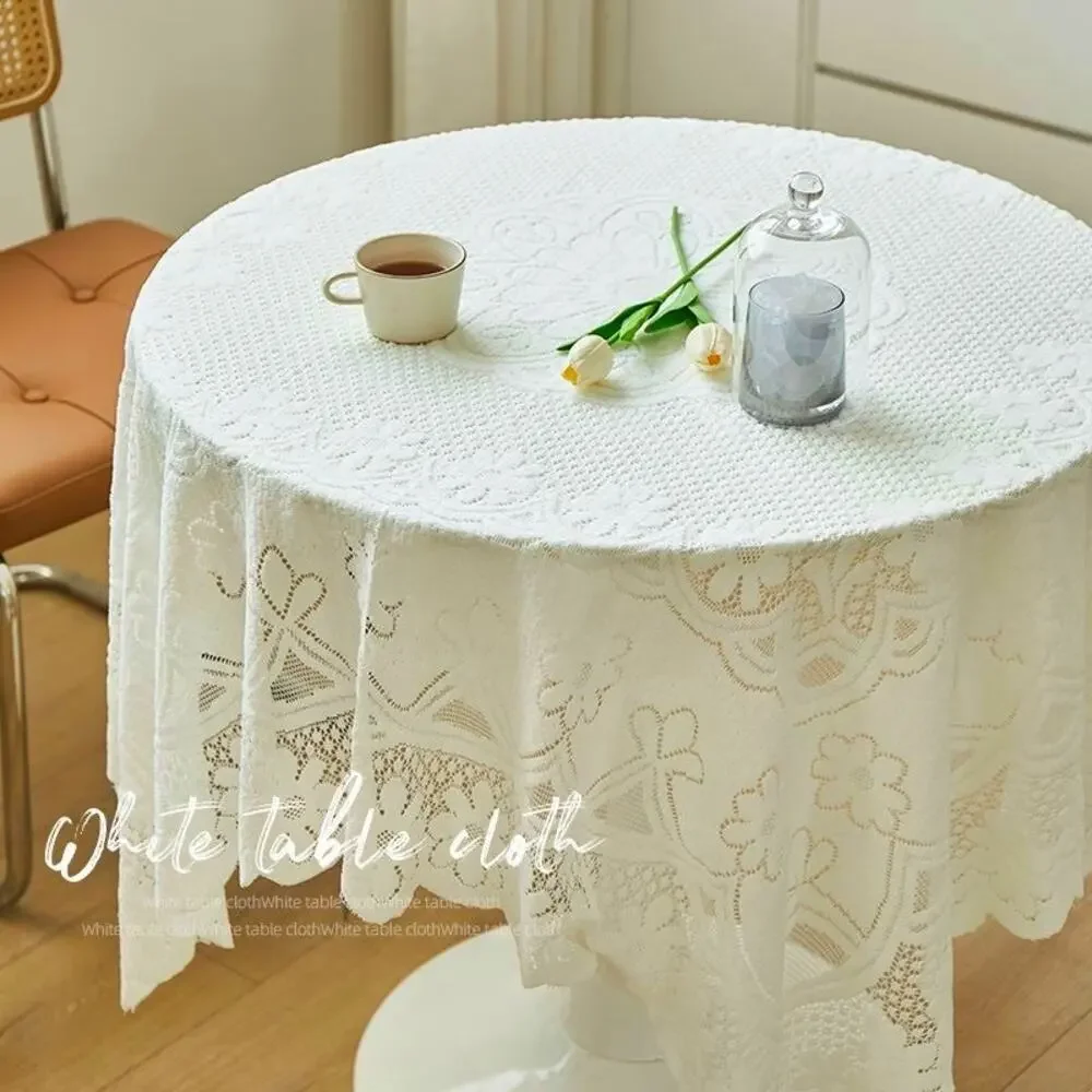 Vintage Lace Square Tablecloth, Elegant Retro Decorative Cover